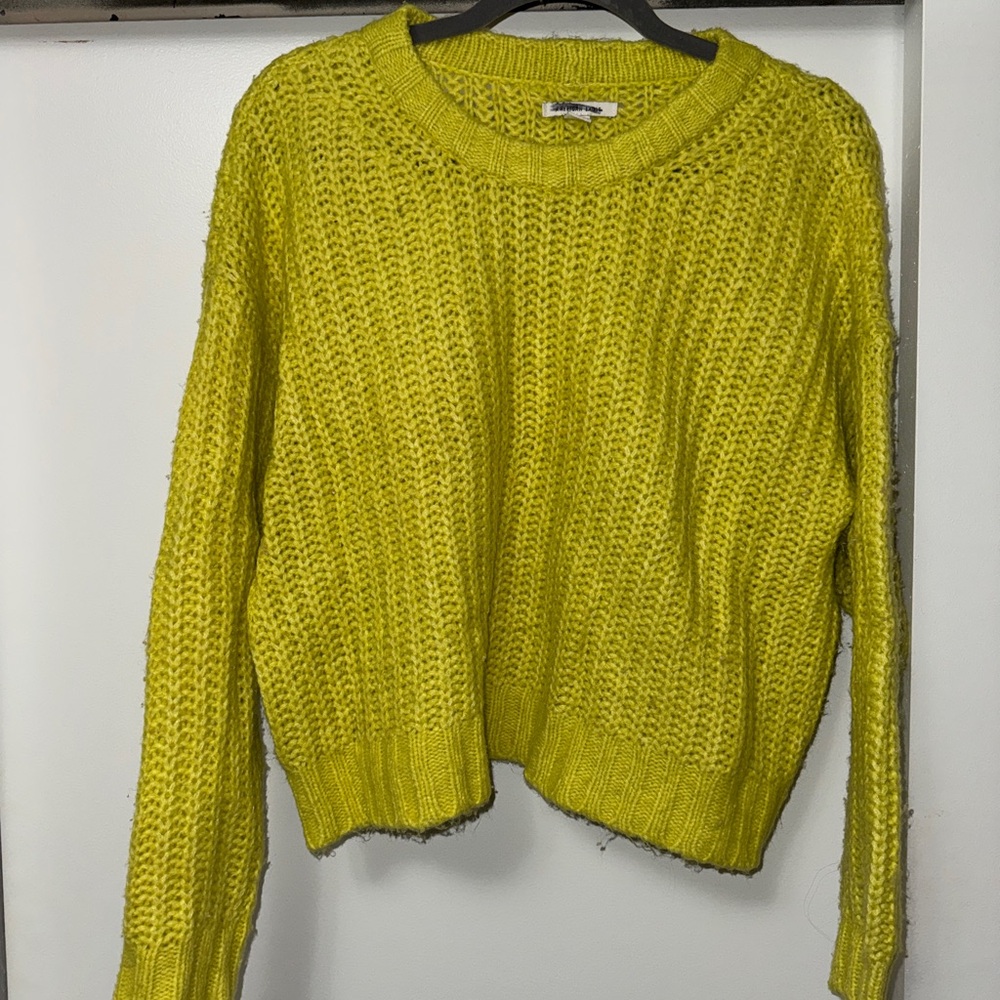 American Eagle Outfitters Bright Yellow Crew Neck Sweater